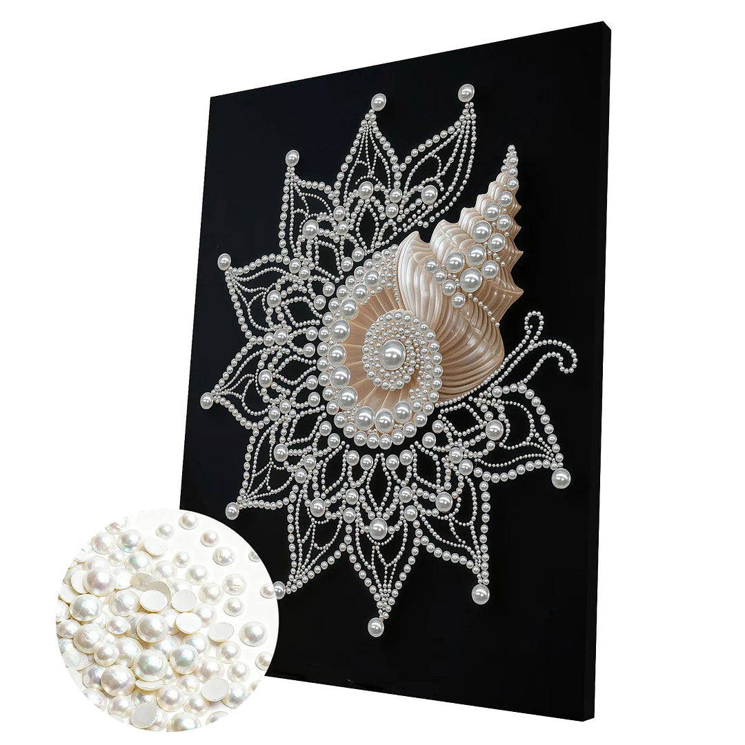 DIY Pearl Painting With Frame - Handmade Self-Adhesive Pearls - Flower (30*40cm)