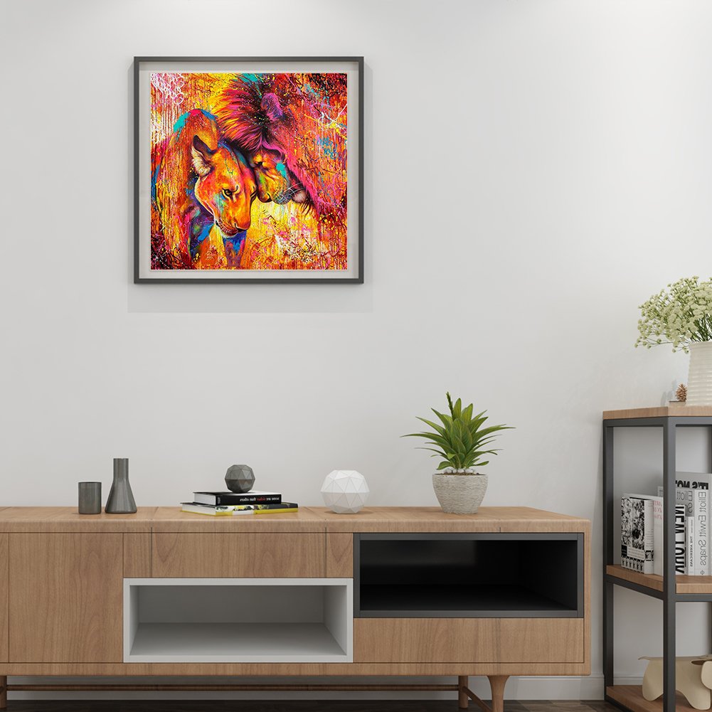 Diamond Painting - Full Round - Lion & Leopard