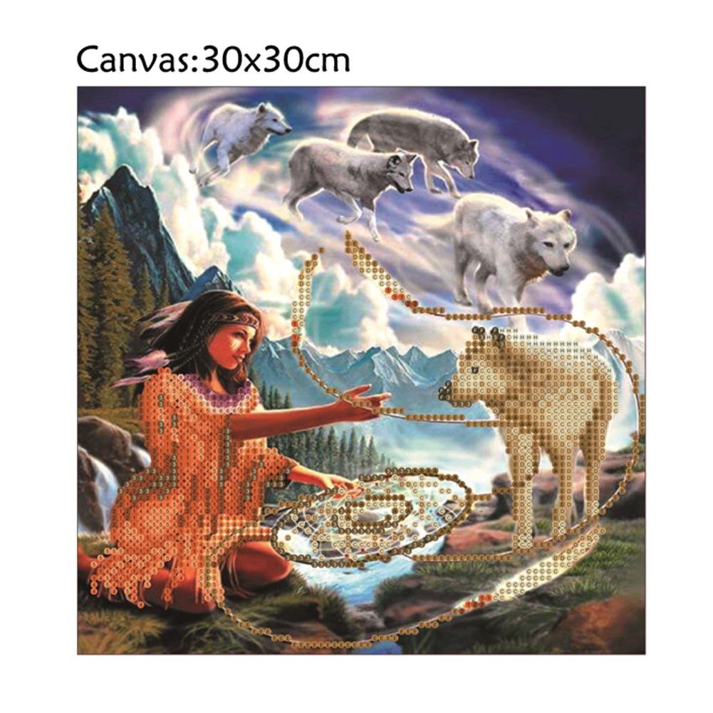 Diamond Painting - Partial Round - Beauty Wolf B