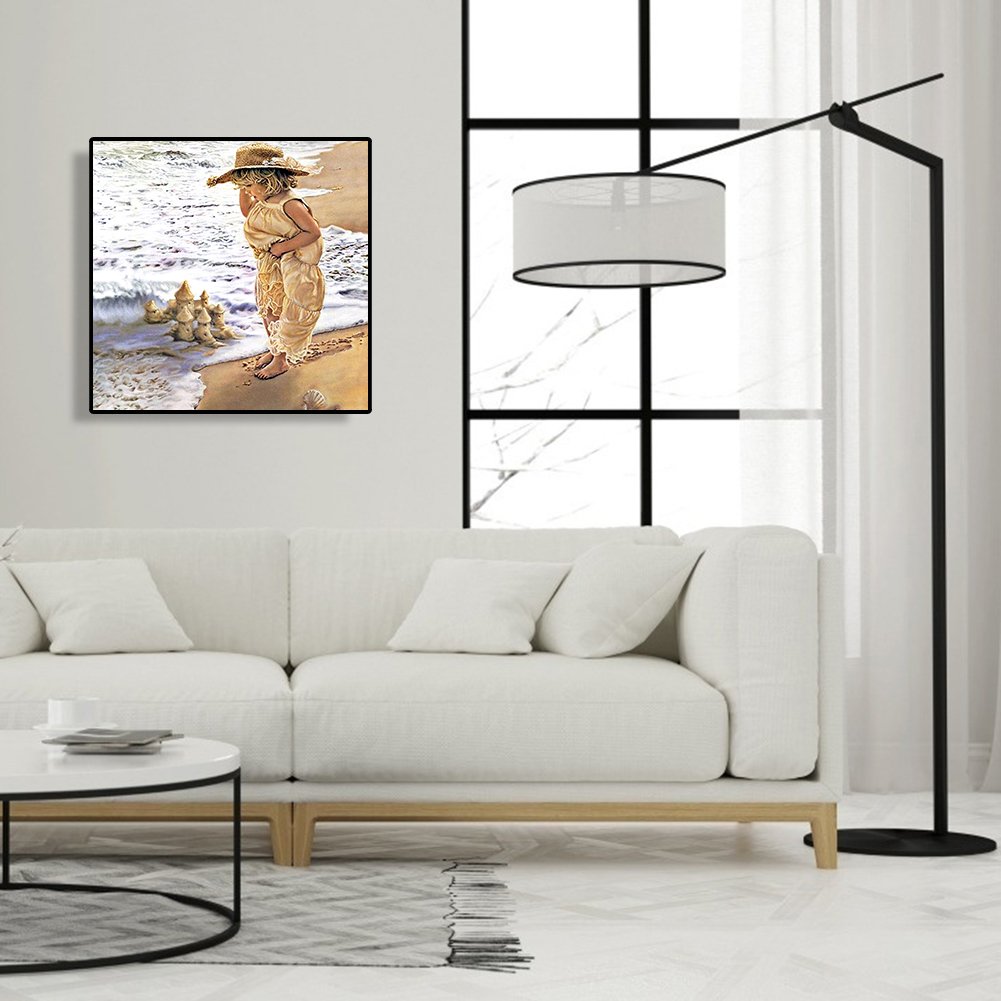 Diamond Painting - Full Round - Playing Girl