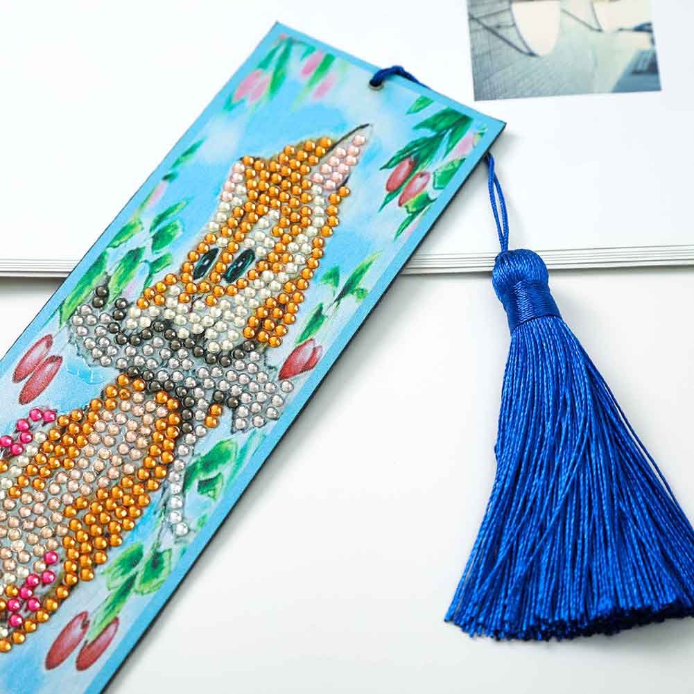 5D Diamond Painting Climbing Cat Bookmark Leather Page marker