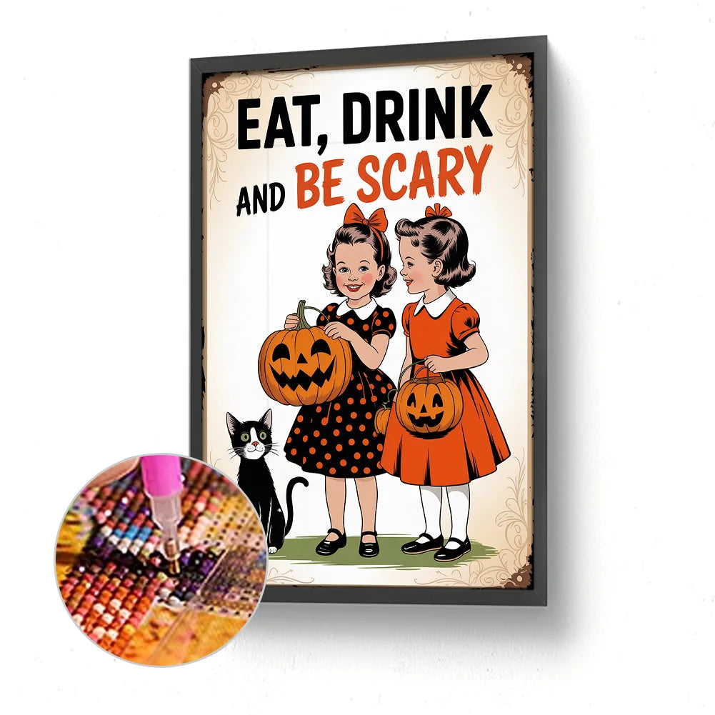 Diamond Painting - Full Round / Square - Halloween Girls (30*45cm)