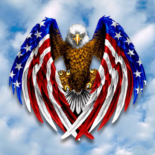 5D Diy Diamond Painting Kit Full Round Beads Flag Eagle