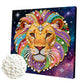 DIY Pearl Painting With Frame - Handmade Self-Adhesive Pearls - Lion (25*25cm) A