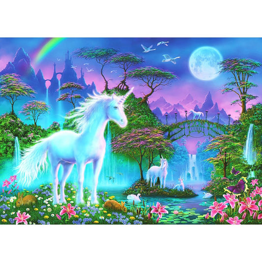 5D Diy Diamond Painting Kit Full Round Beads Unicorn