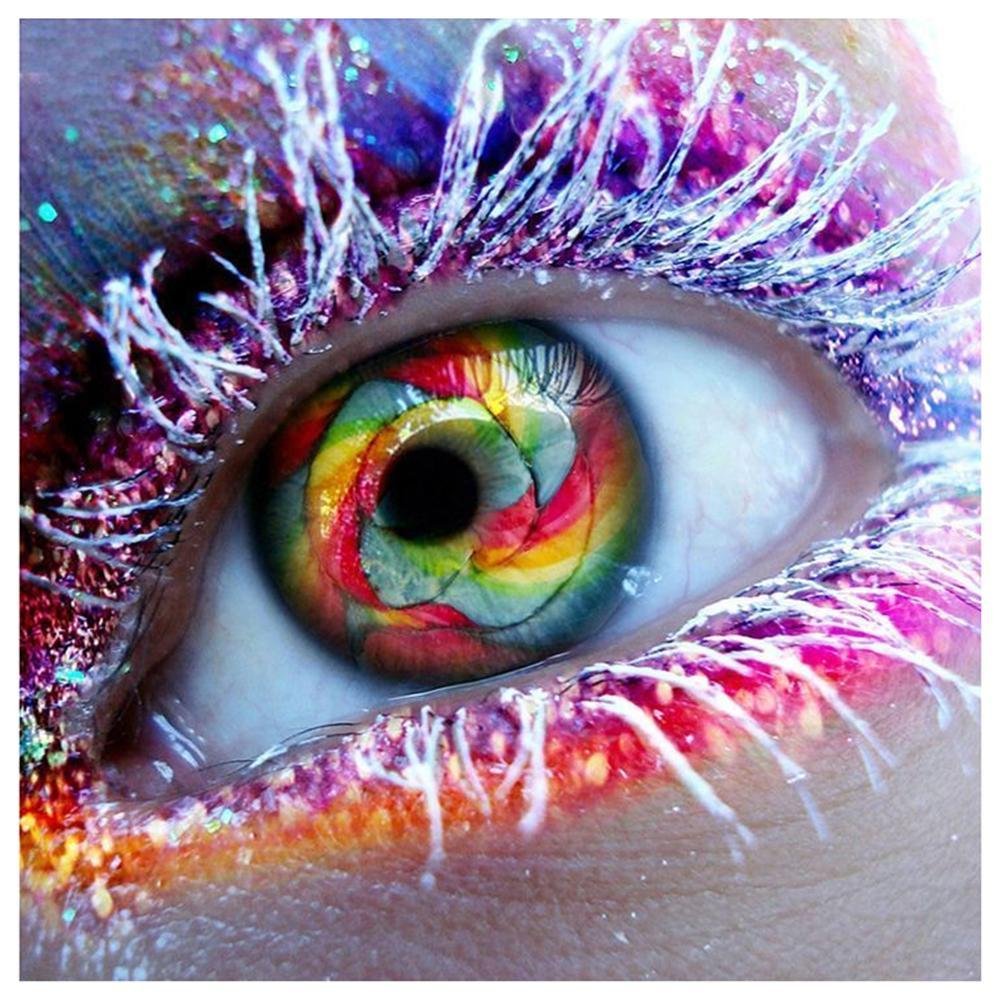 5D Diy Diamond Painting Kit Full Round Beads Glitter Eye