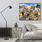 Painting By Numbers Kit DIY Happy Animals Hand Painted Canvas Oil Art Picture Craft Home Wall Decor