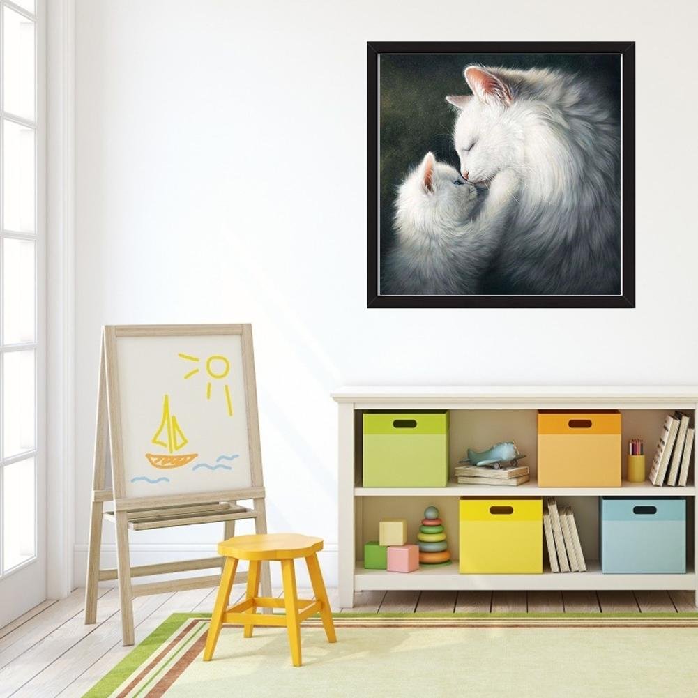 5D DIY Diamond Painting Kit - Full Round - Cat Mom & Kid
