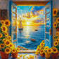 Diamond Painting - Full Round / Square - Window Sea View