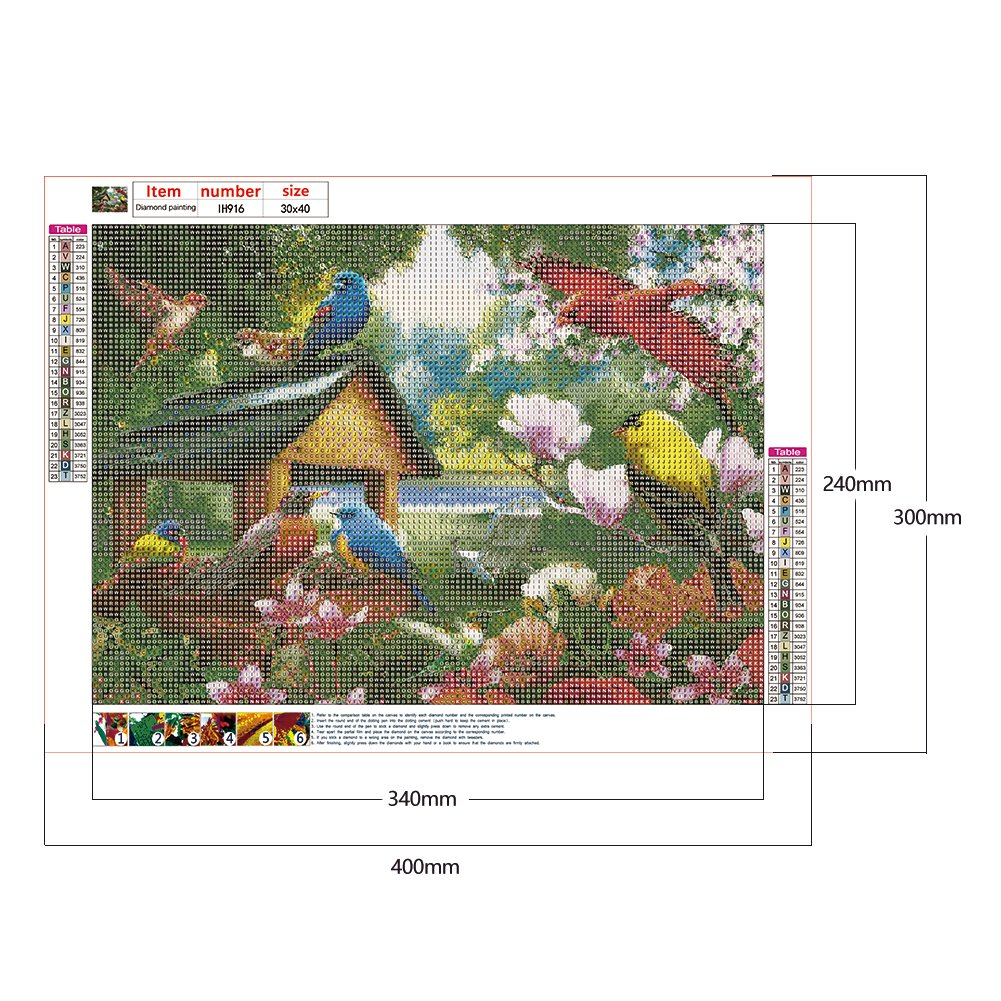 Diamond Painting - Full Round - Lake Birds Flower