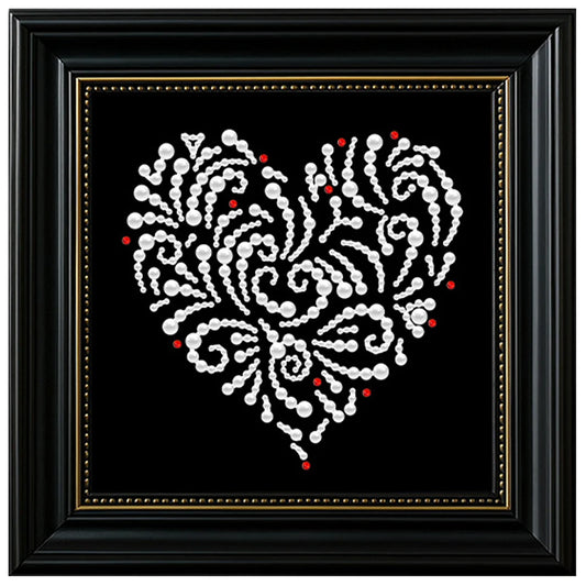 DIY Pearl Painting With Frame - Handmade Self-Adhesive Pearls - Heart (27*27cm) B