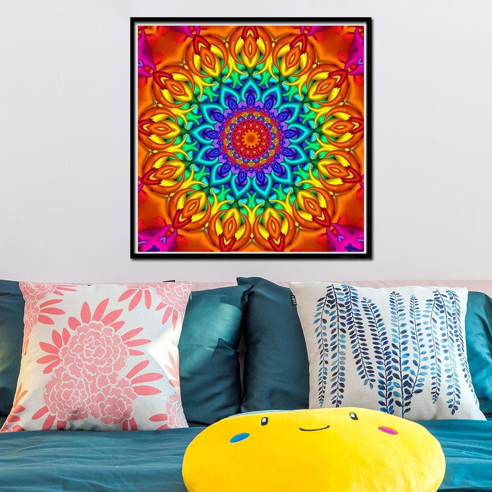 Diamond Painting - Full Round - Retro Flower Mandala