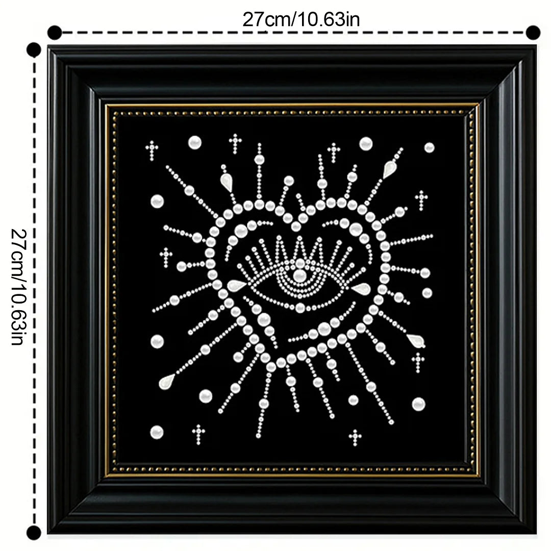 DIY Pearl Painting With Frame - Handmade Self-Adhesive Pearls - Heart (27*27cm) A