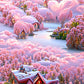 Pink Scenery | Full Round/Square Diamond Painting Kits 50x70cm 60x80cm