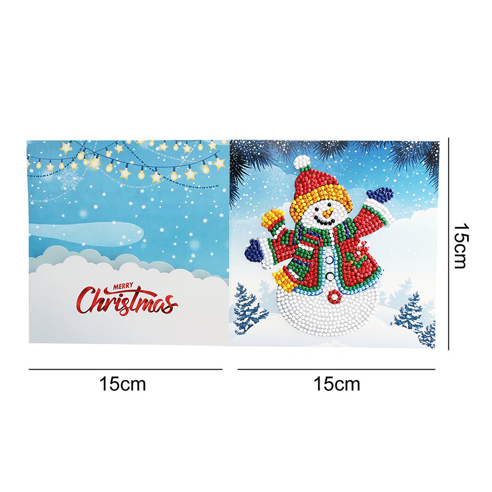 DIY Diamond Painting Greeting Card - Snowman A