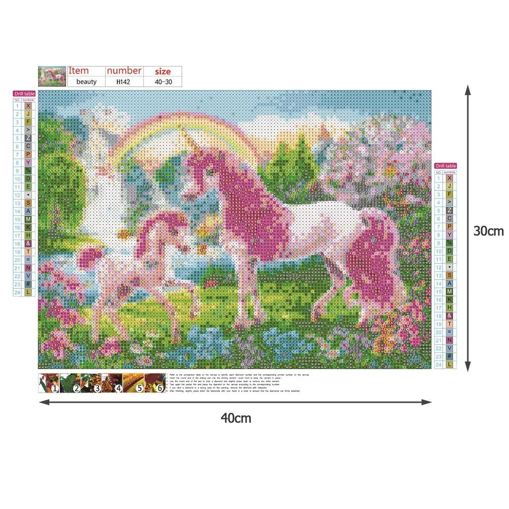 Diamond Painting - Full Round - Pink Horse Unicorn