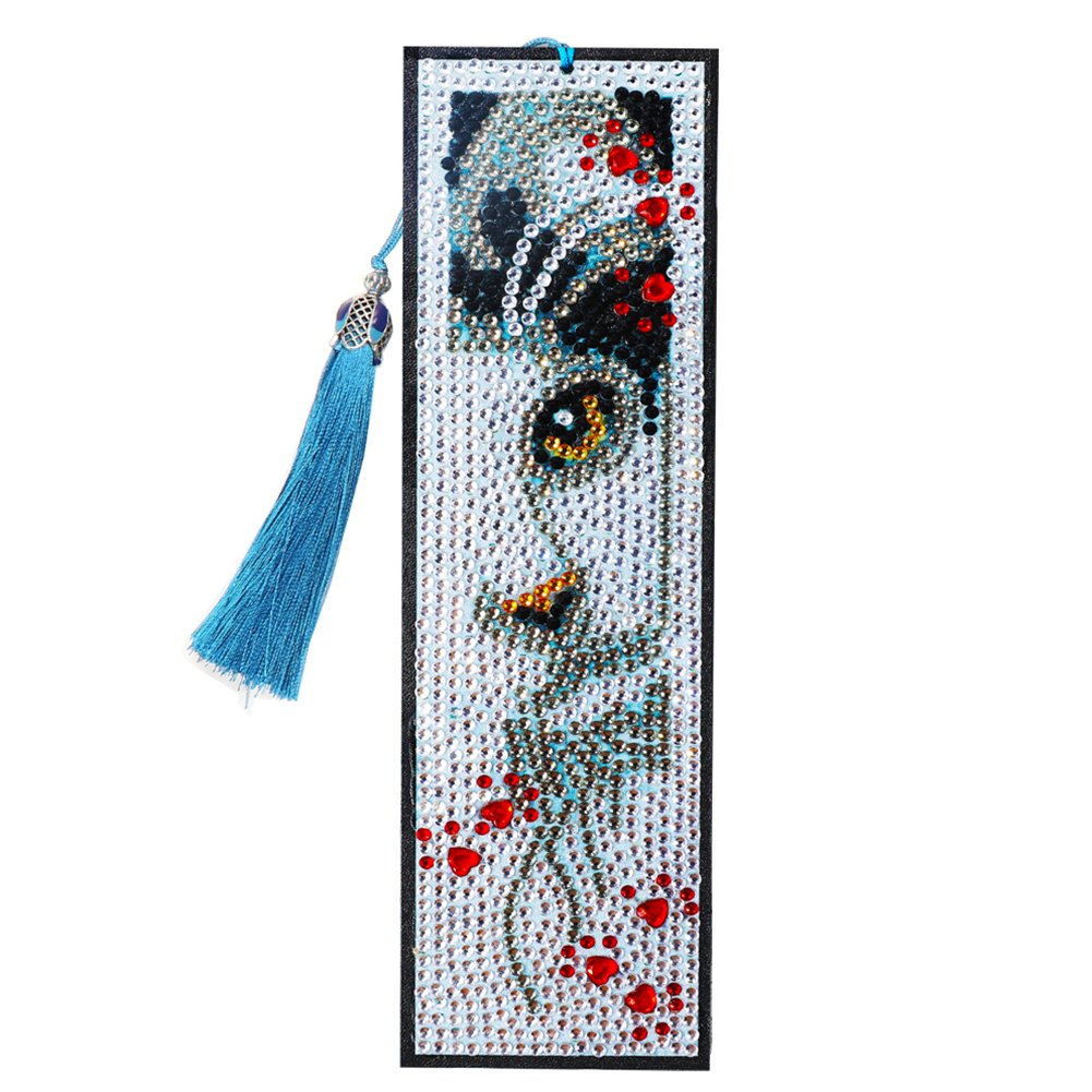 DIY Diamond Painting Bookmark with Tassel Cat