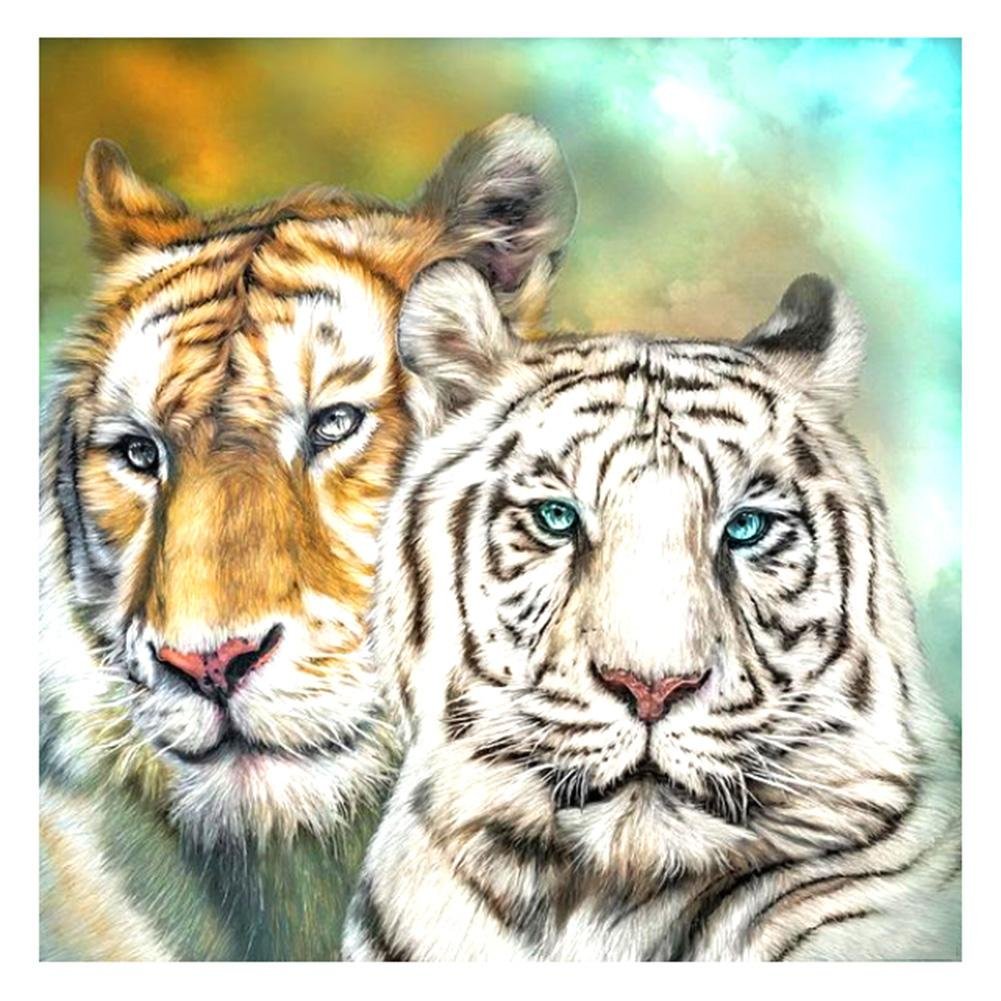 5D Diy Diamond Beads Art Full Square Resin Tigers