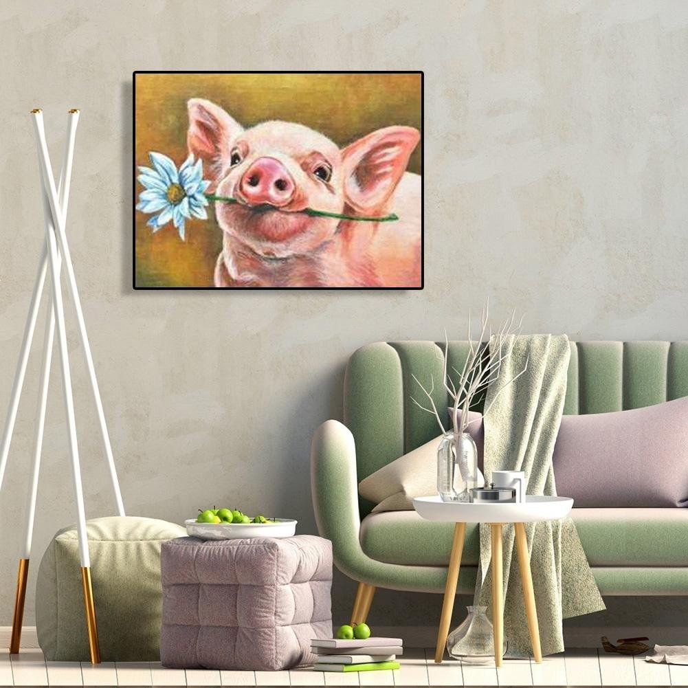 Diamond Painting - Full Round - Pig 3
