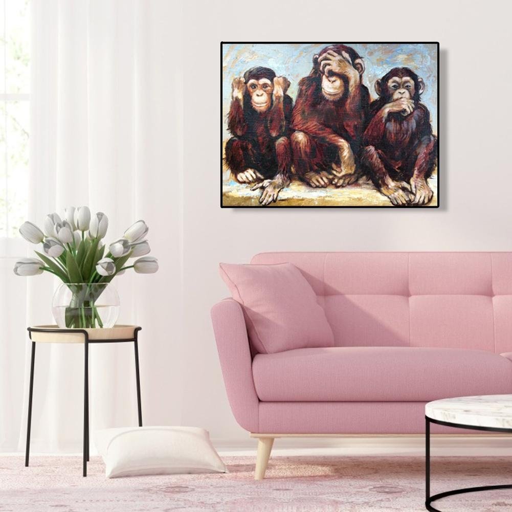 Diamond Painting - Full Round - 3 Apes