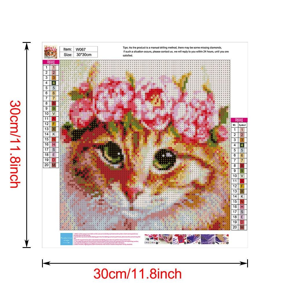 Diamond Painting - Full Round - Flower Cat