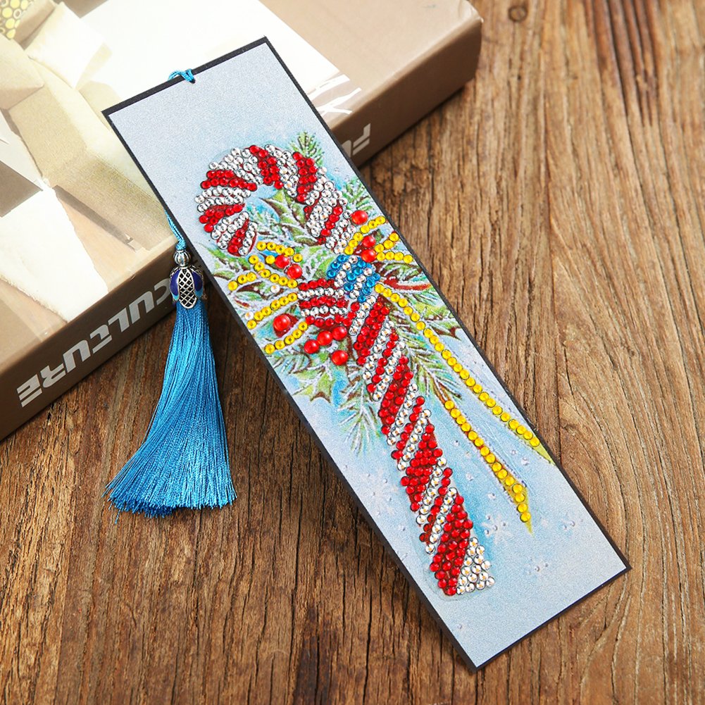 Christmas Model Diamond Painting Bookmark DIY Leather Tassel Book Marks