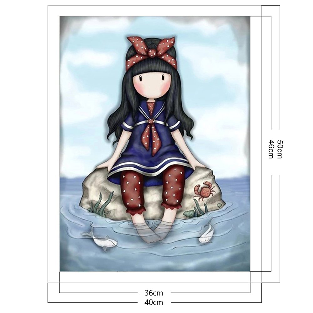 11ct Stamped Cross Stitch - Creekside Girl( 40*50cm)