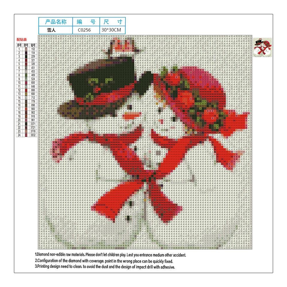Diamond Painting - Full Round - Snow Man B