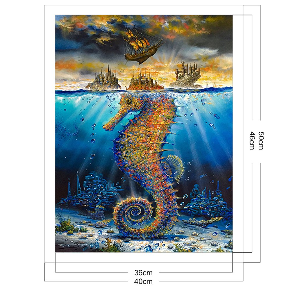11ct Stamped Cross Stitch - Hippocampus (40*50cm)