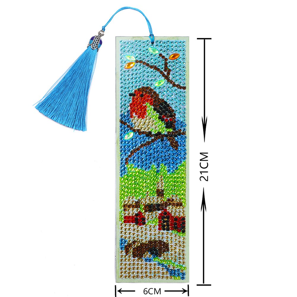 DIY Diamond Painting Bookmark with Tassel Bird