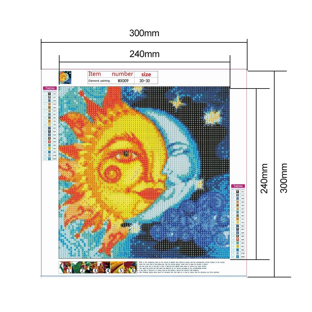 Diamond Painting - Full Round - Sun & Moon Face