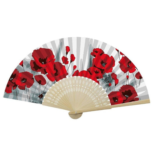 DIY Rose Oil Paint Kit by Numbers Folding Paper Coded Hand Painted Fan