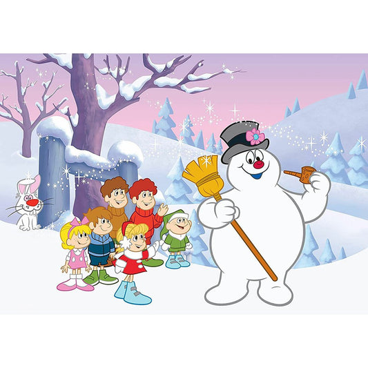 5D Diy Diamond Painting Kit Full Round Beads Snowman and Friends