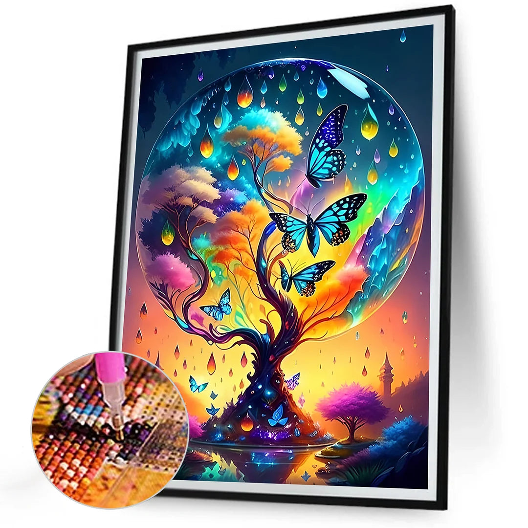 Diamond Painting - Full Round / Square - Butterfly Tree