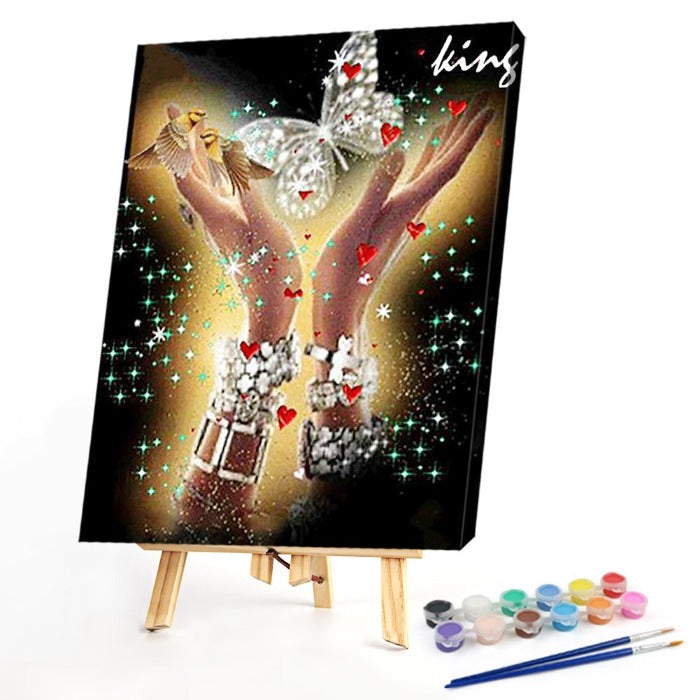 Butterflies Paint By Numbers Kit DIY Frameless Picture On Canvas