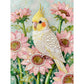 DIY Pearl Painting With Frame - Handmade Self-Adhesive Pearls - Cockatiel (30*40cm) B