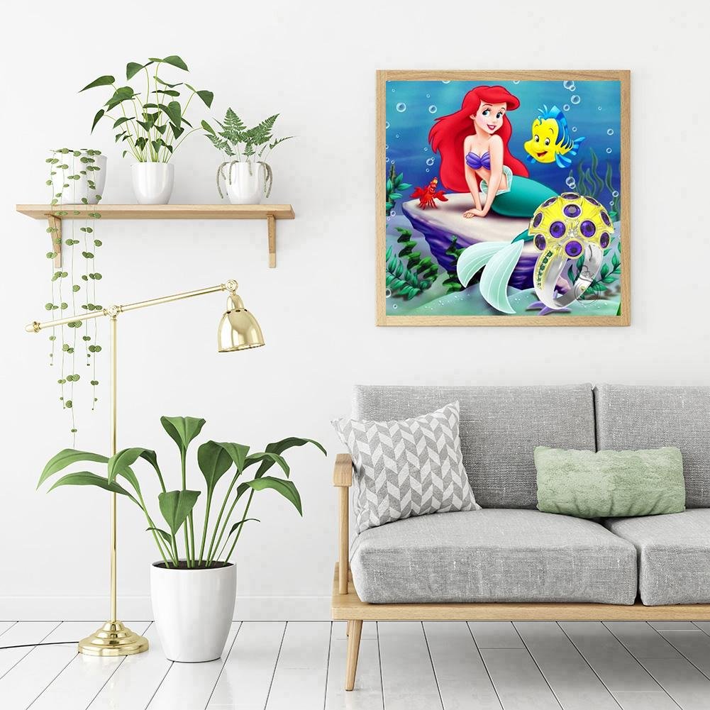 Diamond Painting- Full Round - Cartoon Mermaid Princess