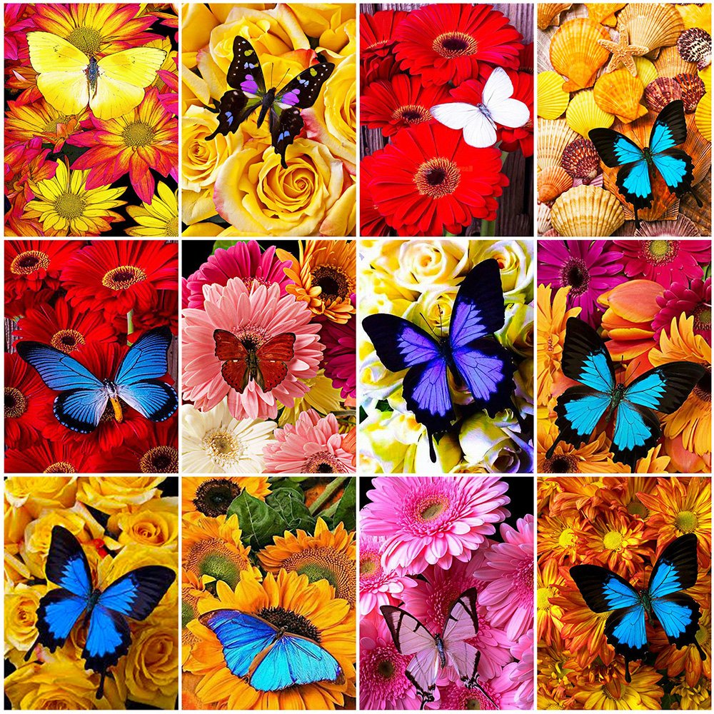 Spring Diamond Painting butterfly on flower