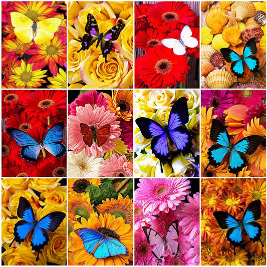 Spring Diamond Painting butterfly on flower