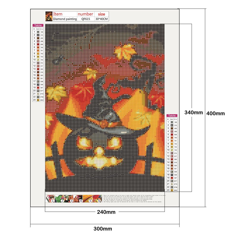 Diamond Painting - Full Round - Halloween Angry Pumpkin