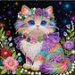 DIY Pearl Painting With Frame - Handmade Self-Adhesive Pearls - Cat (25*25cm) C