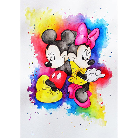 5D Diy Diamond Painting Kit Full Round Beads Mickey & Minnie