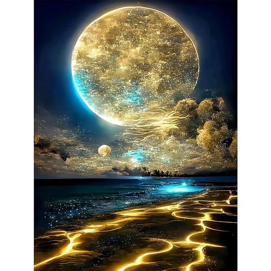 Diamond Painting - Full Round / Square - Moonlight Lake