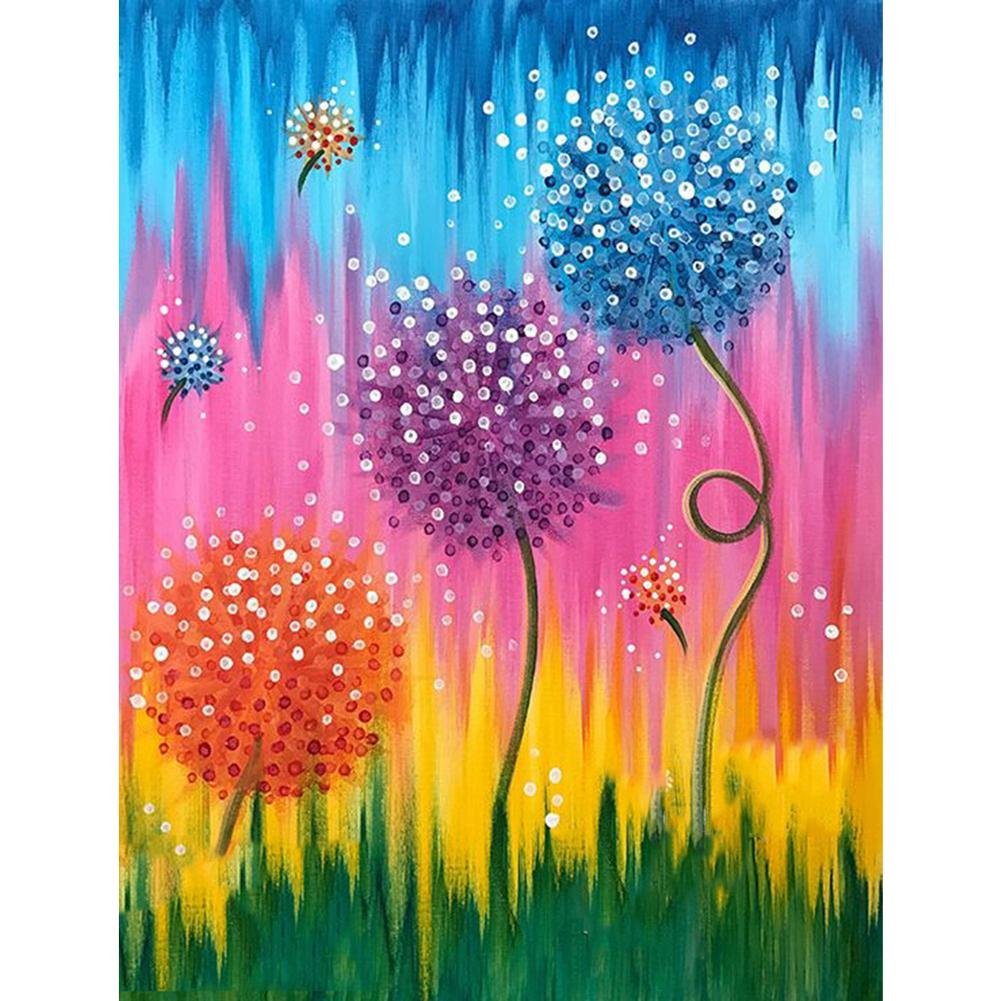 5D Diy Diamond Painting Kit Full Round Beads Dandelion