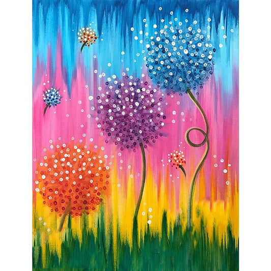 5D Diy Diamond Painting Kit Full Round Beads Dandelion