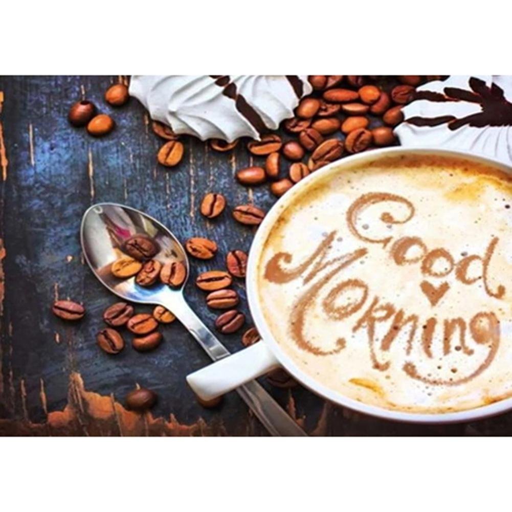 5D Diy Diamond Painting Kit Full Round Beads Coffee