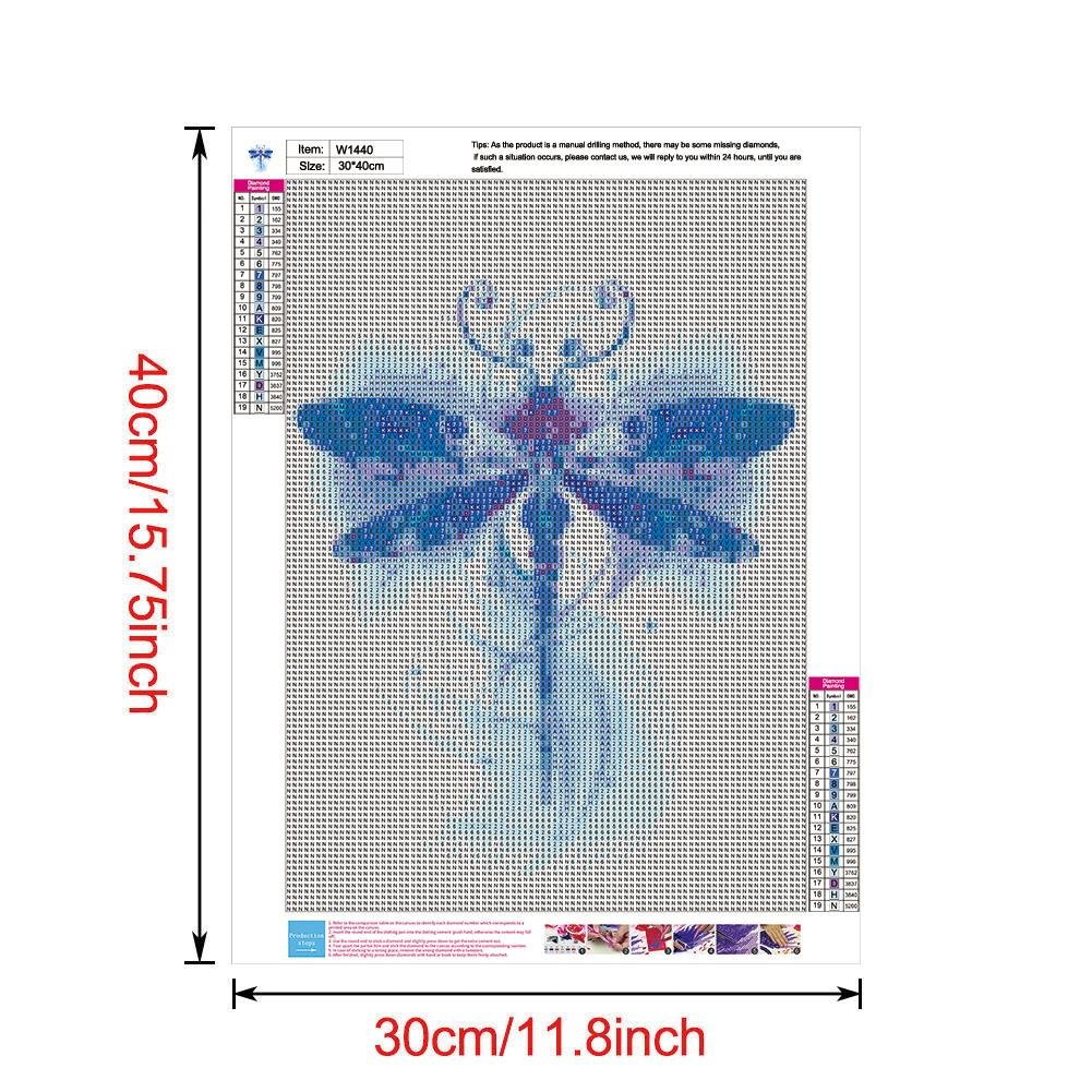 5D DIY Diamond Painting Kit - Full Round - Dragonfly F