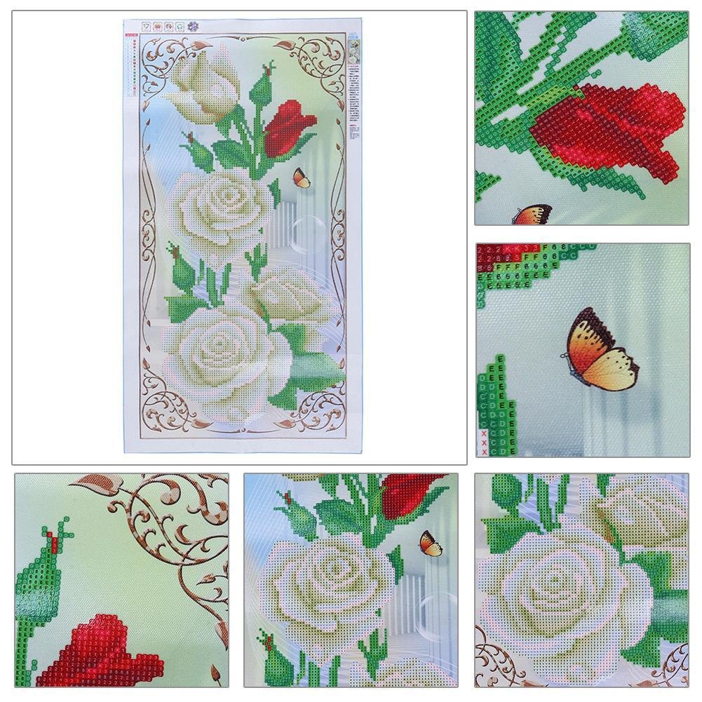 Diamond Painting - Partial Round - White Rose 2