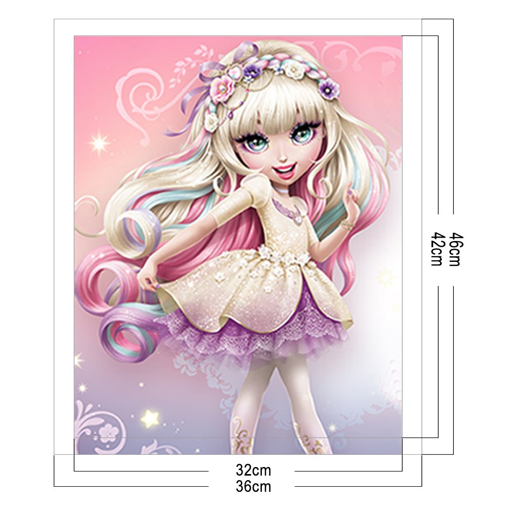 11CT Stamped Cross Stitch - Big Eyes Doll(36*46CM)