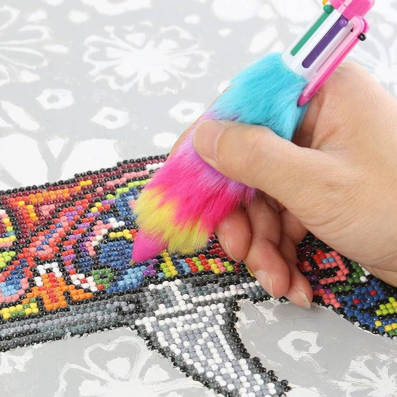 1pc Feather Duster DIY Diamond Painting Point Drill Pen Random Color